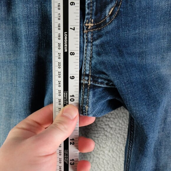 Silver Jeans Mens 30X30 Blue Allan Classic Fit Slim Straight Stone Wash Whiskers - Picture 7 of 13